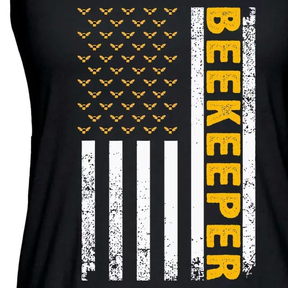 Beekeeper For Women Beekeeping American Flag Bee Lover Ladies Essential Flowy Tank