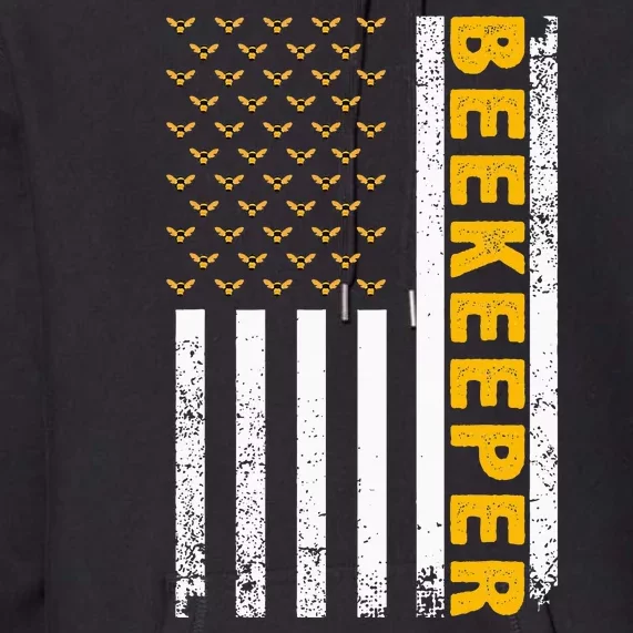 Beekeeper For Women Beekeeping American Flag Bee Lover Premium Hoodie