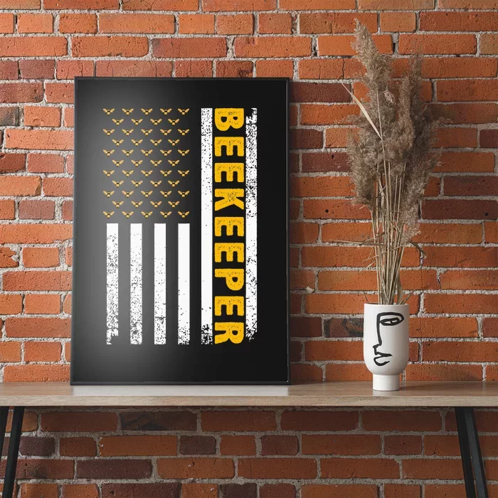 Beekeeper For Women Beekeeping American Flag Bee Lover Poster