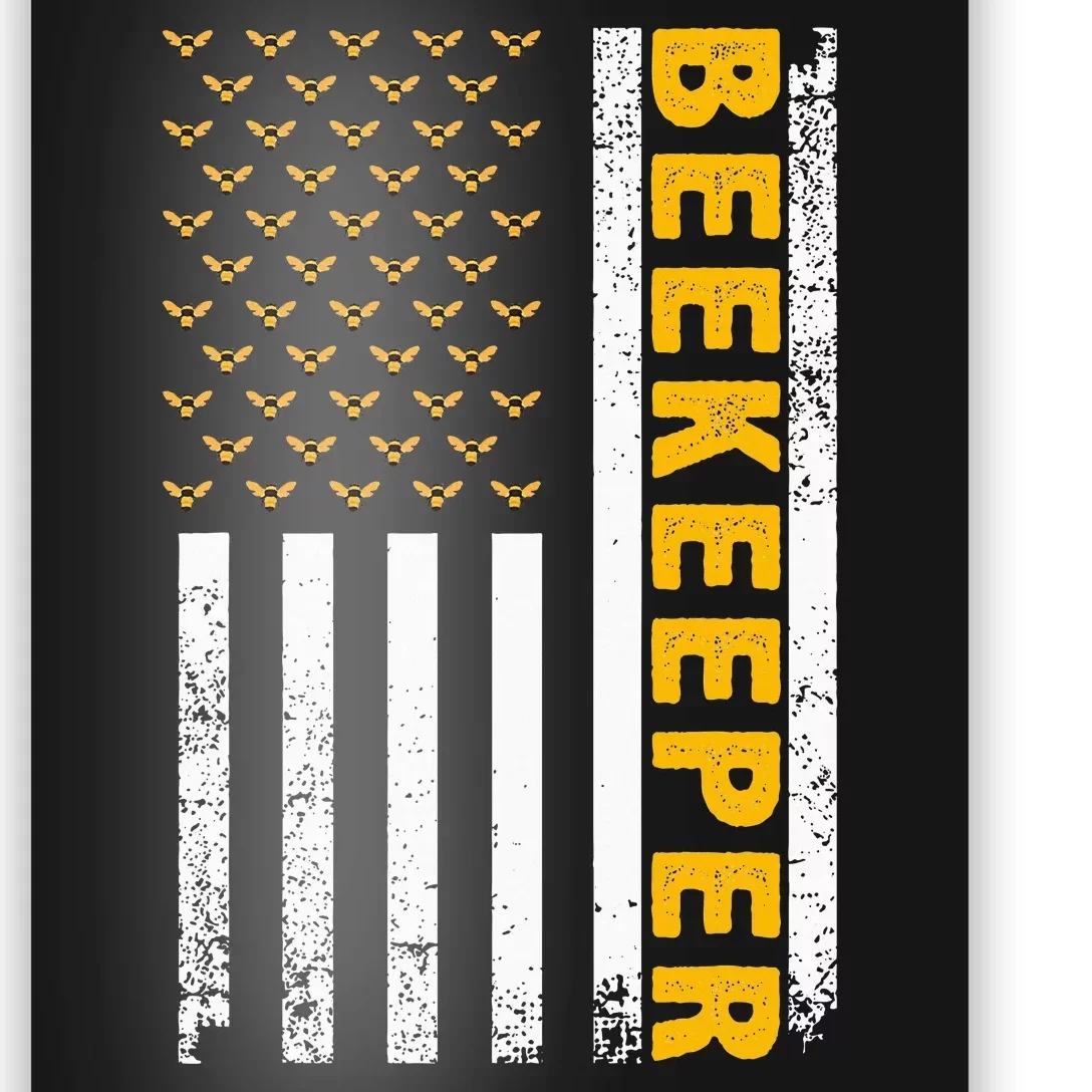 Beekeeper For Women Beekeeping American Flag Bee Lover Poster