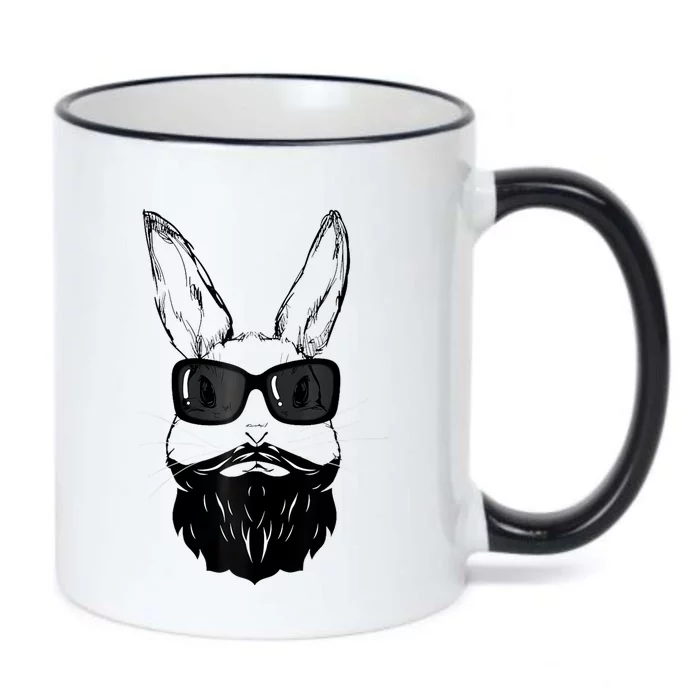 Bunny Face With Sunglasses And Beard Easter Day Black Color Changing Mug