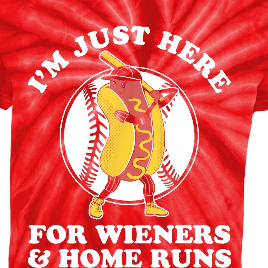 Baseball Funny Wieners & Home Runs Baseball Kids Tie-Dye T-Shirt