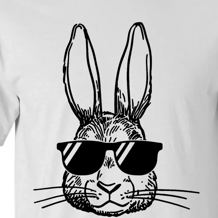 Bunny Face With Sunglasses For Boys Men Kids Easter Day Tall T-Shirt