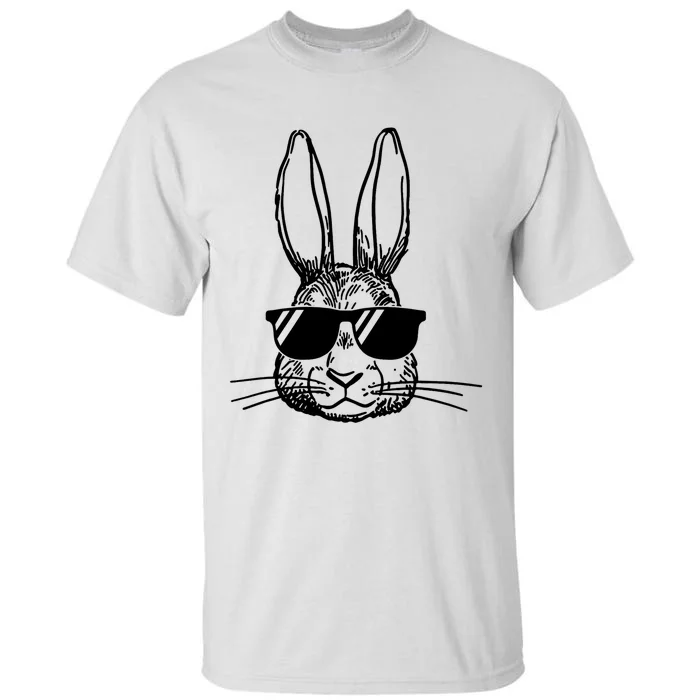 Bunny Face With Sunglasses For Boys Men Kids Easter Day Tall T-Shirt