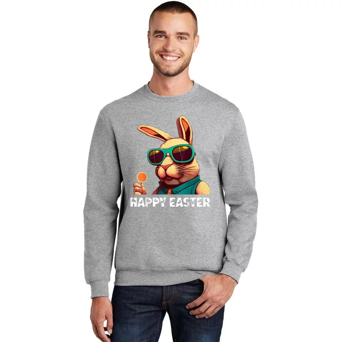 Bunny Face With Sunglasses Boy  Kid Wo Easter Day Tall Sweatshirt