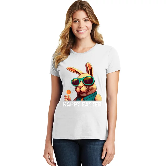 Bunny Face With Sunglasses Boy  Kid Wo Easter Day Women's T-Shirt