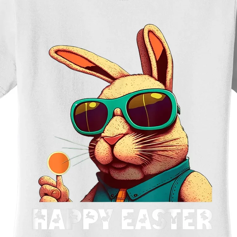 Bunny Face With Sunglasses Boy  Kid Wo Easter Day Women's T-Shirt