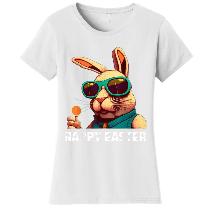 Bunny Face With Sunglasses Boy  Kid Wo Easter Day Women's T-Shirt