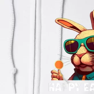 Bunny Face With Sunglasses Boy  Kid Wo Easter Day Full Zip Hoodie