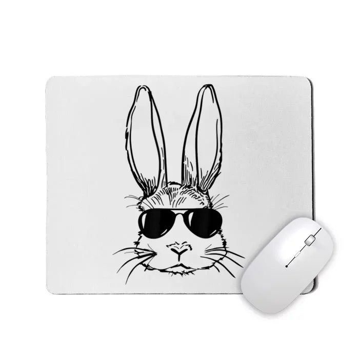 Bunny Face With Sunglasses For Boy  Kid Easter Day Mousepad