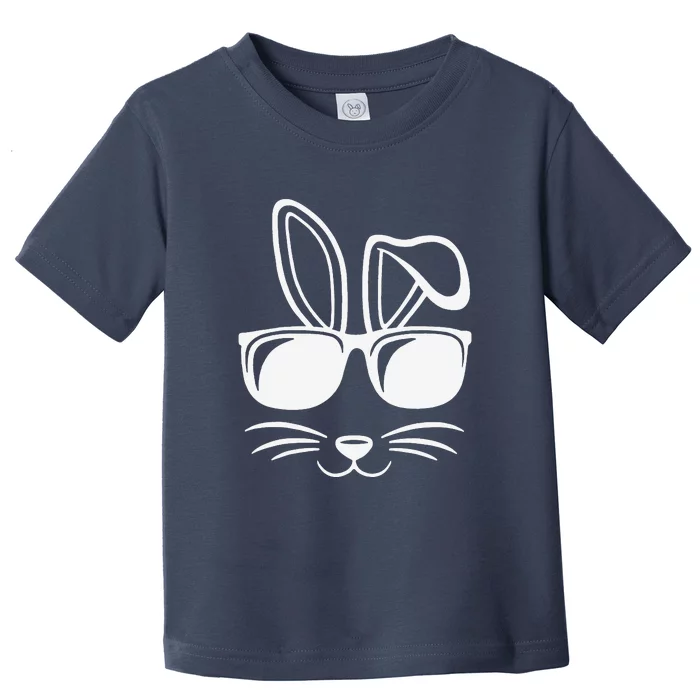 Bunny Face With Sunglasses Easter Day Toddler T-Shirt