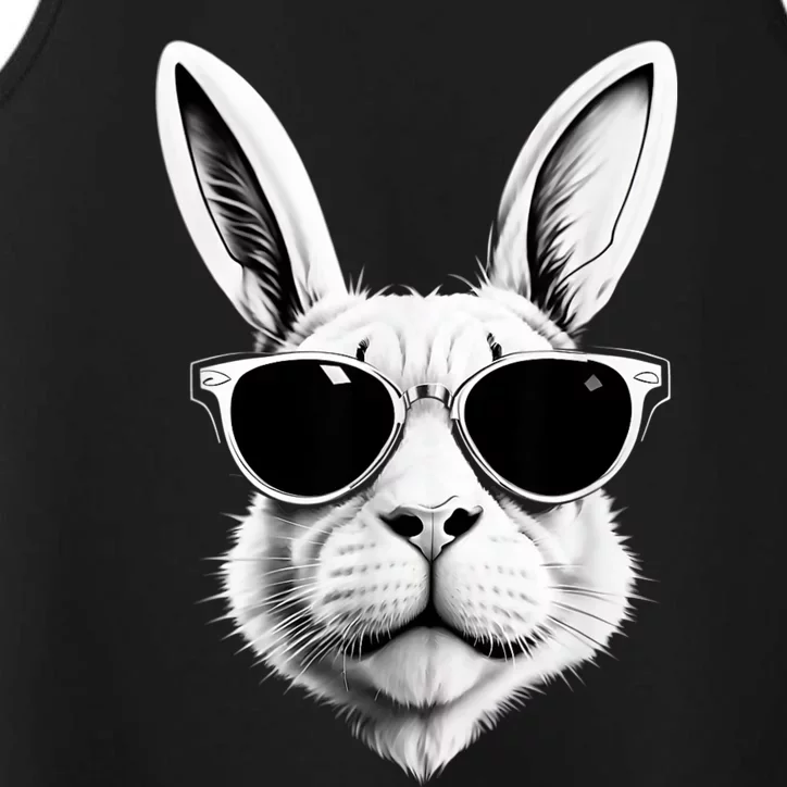 Bunny Face With Sunglasses Easter Day Performance Tank