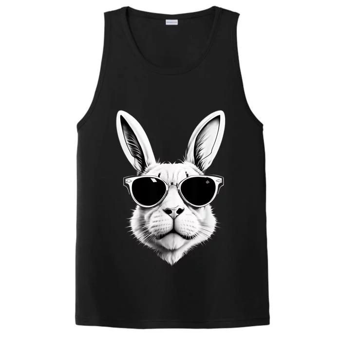 Bunny Face With Sunglasses Easter Day Performance Tank