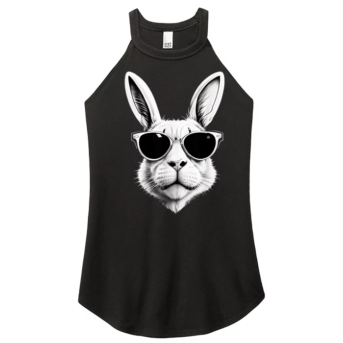 Bunny Face With Sunglasses Easter Day Women’s Perfect Tri Rocker Tank