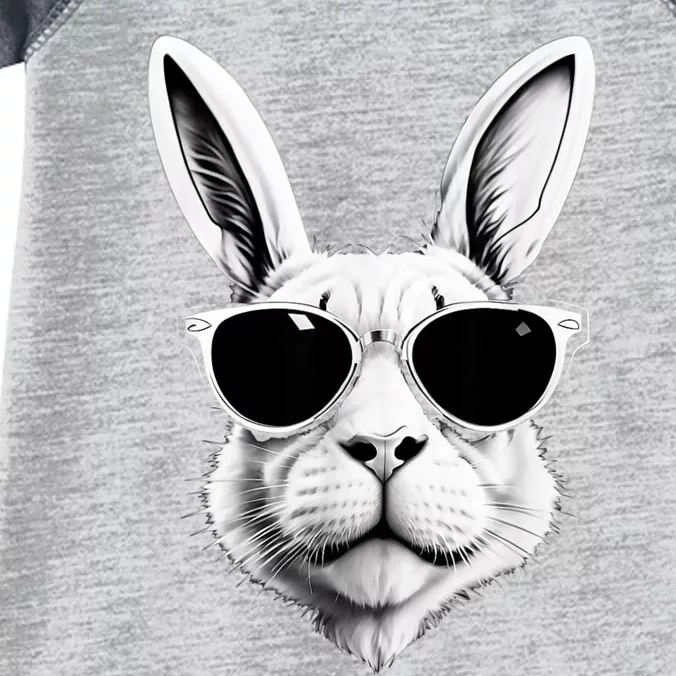 Bunny Face With Sunglasses Easter Day Infant Baby Jersey Bodysuit