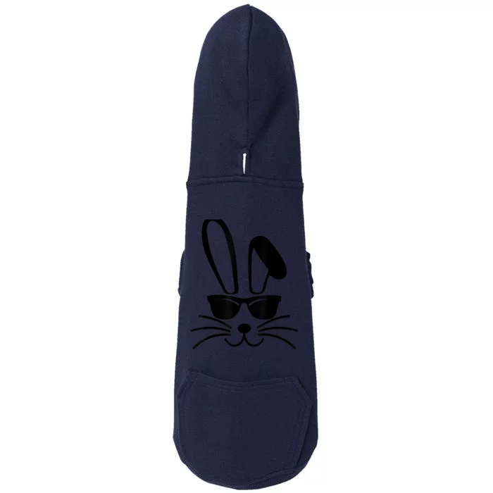 Bunny Face With Sunglasses For Boy  kid Happy Easter Day Doggie 3-End Fleece Hoodie