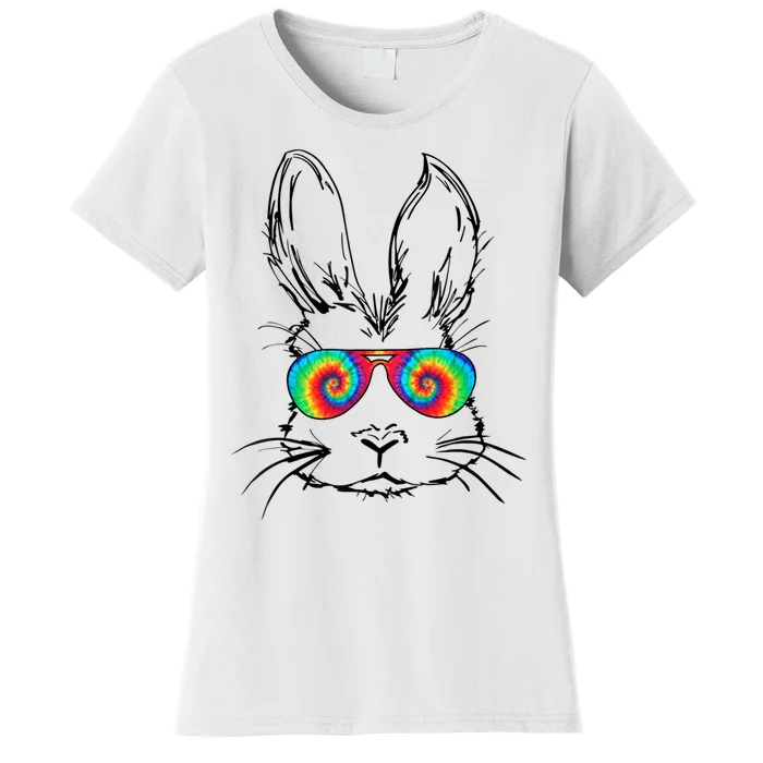 Bunny Face With Sunglasses Tie Dye Easter Day Boy  Kid Women's T-Shirt