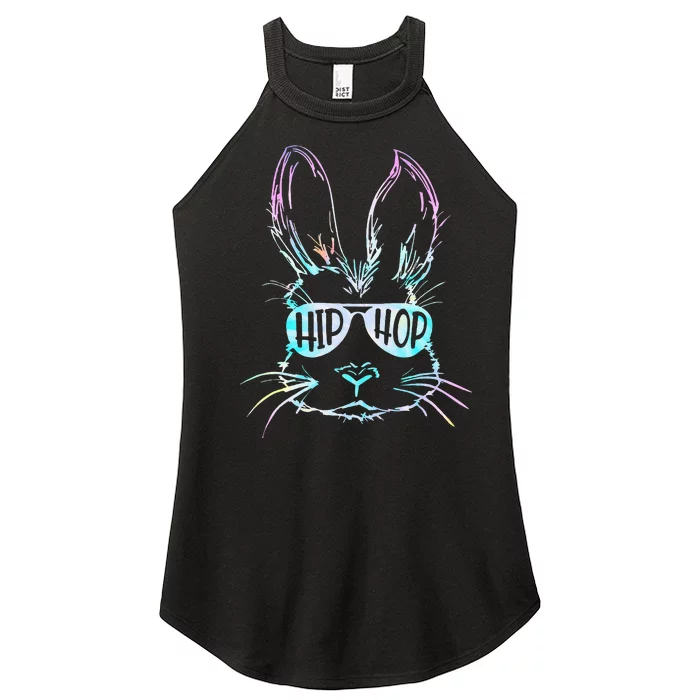 Bunny Face With Sunglasses For Easter Day Women’s Perfect Tri Rocker Tank