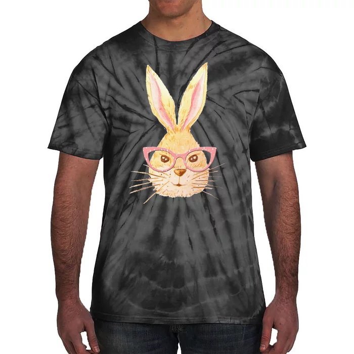 Bunny Face With Sunglasses Easter Day Tie-Dye T-Shirt