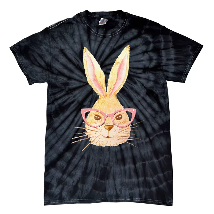 Bunny Face With Sunglasses Easter Day Tie-Dye T-Shirt