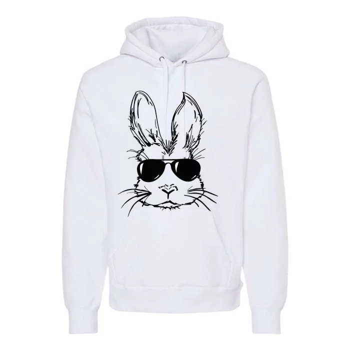 Bunny Face With Sunglasses For Boy Easter Day Premium Hoodie