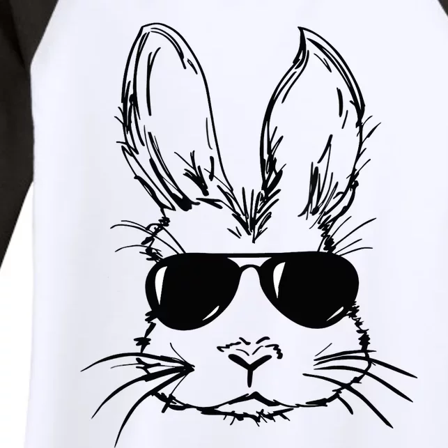 Bunny Face With Sunglasses For Boy Easter Day Women's Tri-Blend 3/4-Sleeve Raglan Shirt