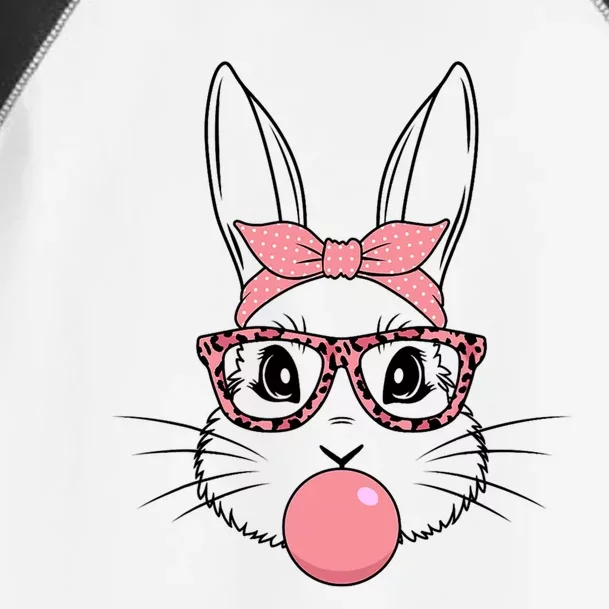 Bunny Face With Glasses Leopard Print Happy Easter Day Funny Gift Toddler Fine Jersey T-Shirt