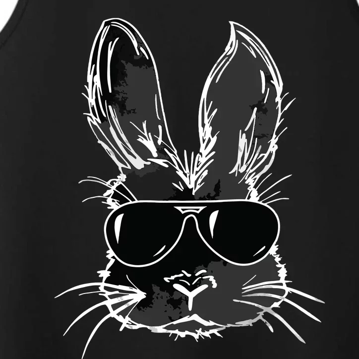 Bunny Face With Sunglasses For Easter Day Performance Tank