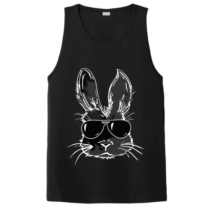 Bunny Face With Sunglasses For Easter Day Performance Tank