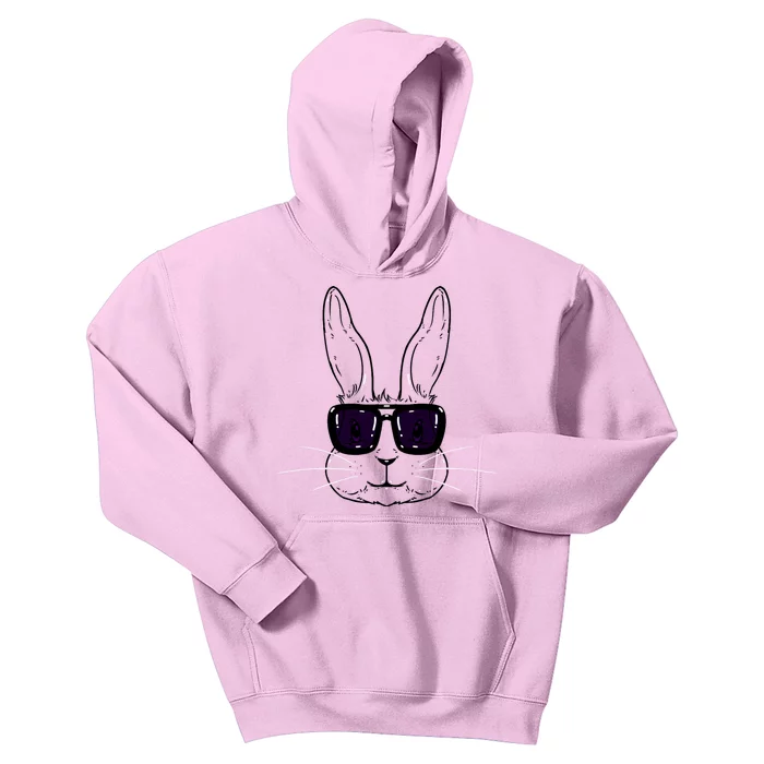 Bunny Face With Sunglasses Easter Day Kids Hoodie