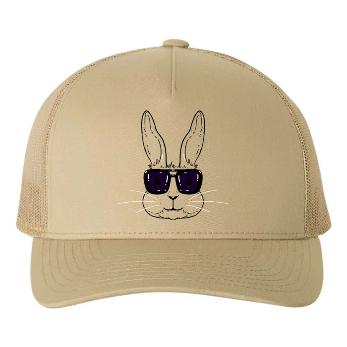 Bunny Face With Sunglasses Easter Day Yupoong Adult 5-Panel Trucker Hat