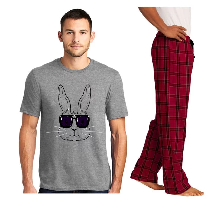 Bunny Face With Sunglasses Easter Day Pajama Set