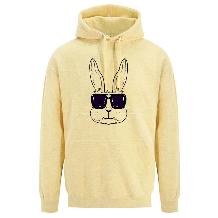 Bunny Face With Sunglasses Easter Day Unisex Surf Hoodie