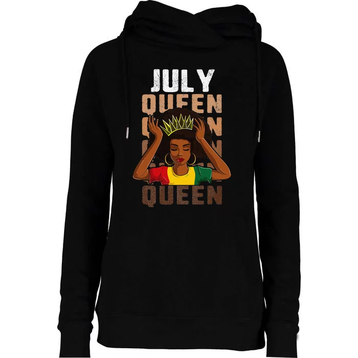 Birthday For Women July Queen African Womens Funnel Neck Pullover Hood