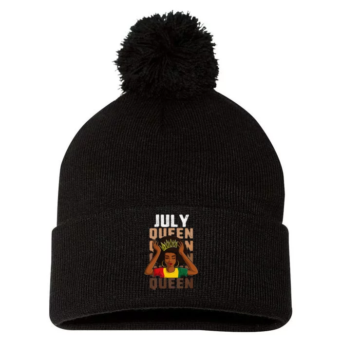 Birthday For Women July Queen African Pom Pom 12in Knit Beanie