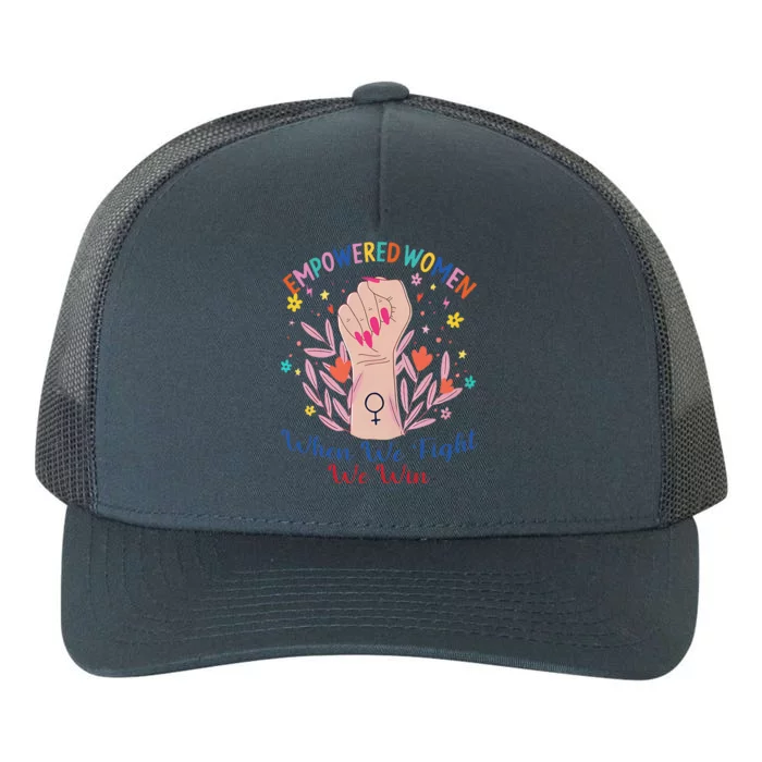 Boho Flower Wo When We Fight We Win Kamala Supporter Yupoong Adult 5-Panel Trucker Hat