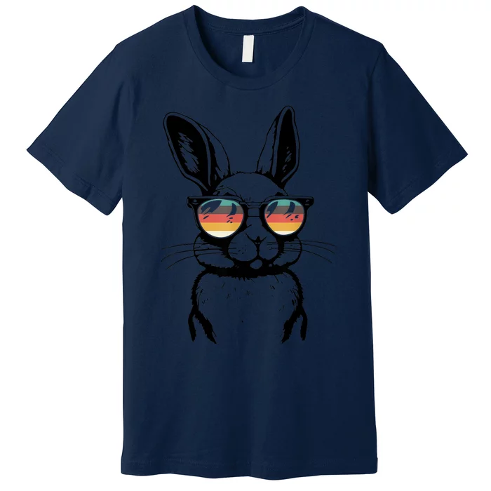 Bunny Face With Sunglasses For Easter Day Premium T-Shirt