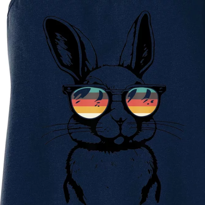 Bunny Face With Sunglasses For Easter Day Women's Racerback Tank