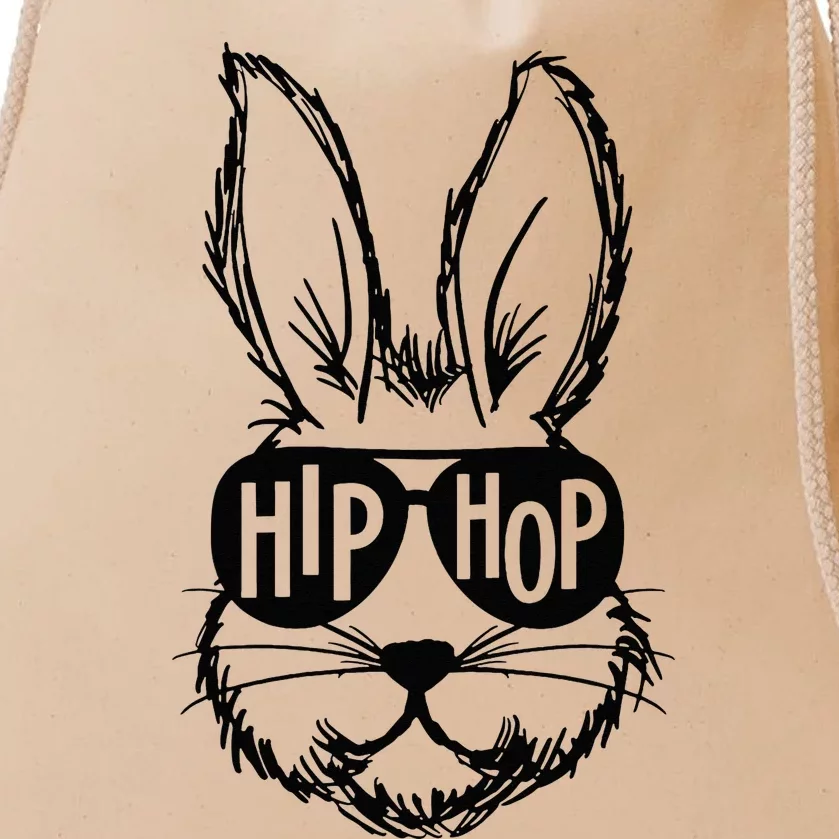 Bunny Face With Sunglasses Hip Hop Happy Easter Drawstring Bag