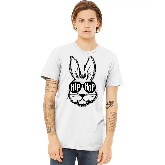 Bunny Face With Sunglasses Hip Hop Happy Easter Premium T-Shirt