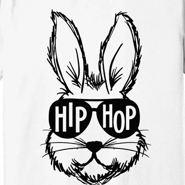 Bunny Face With Sunglasses Hip Hop Happy Easter Premium T-Shirt