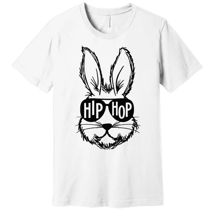 Bunny Face With Sunglasses Hip Hop Happy Easter Premium T-Shirt