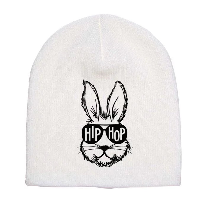 Bunny Face With Sunglasses Hip Hop Happy Easter Short Acrylic Beanie