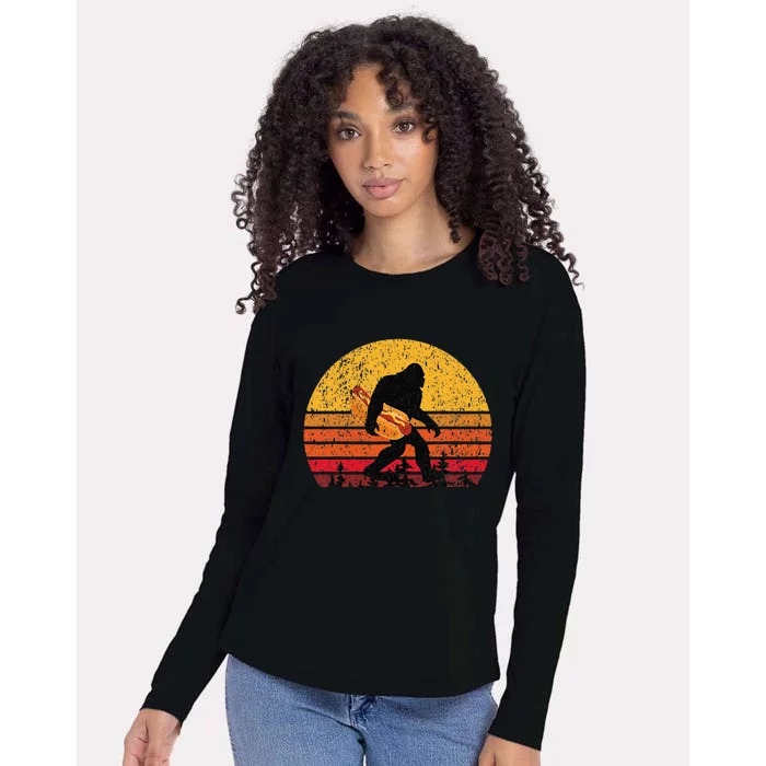 Bigfoot For Women & Hot Dog Womens Cotton Relaxed Long Sleeve T-Shirt