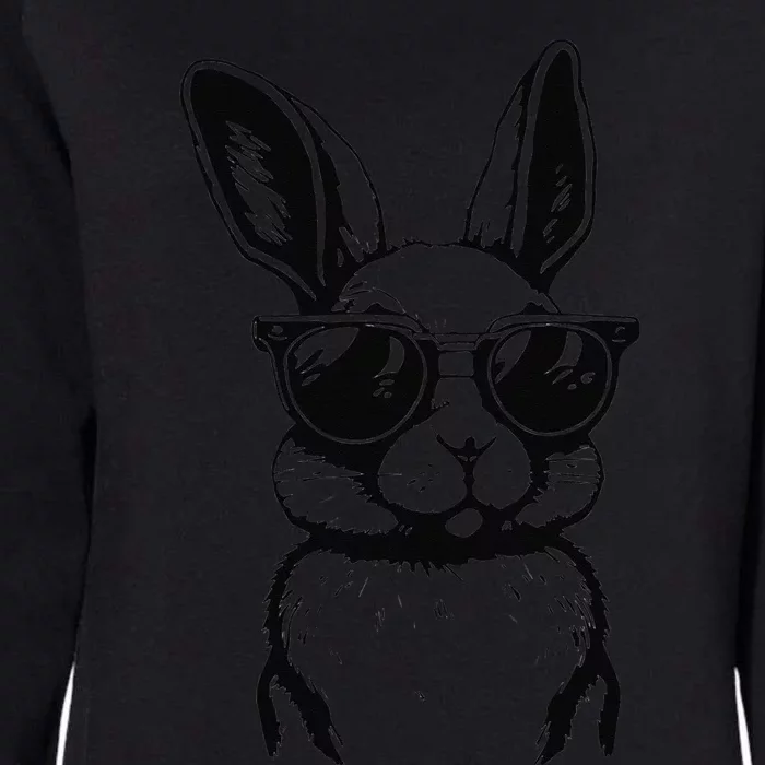 Bunny Face With Sunglasses For Easter Day Womens California Wash Sweatshirt