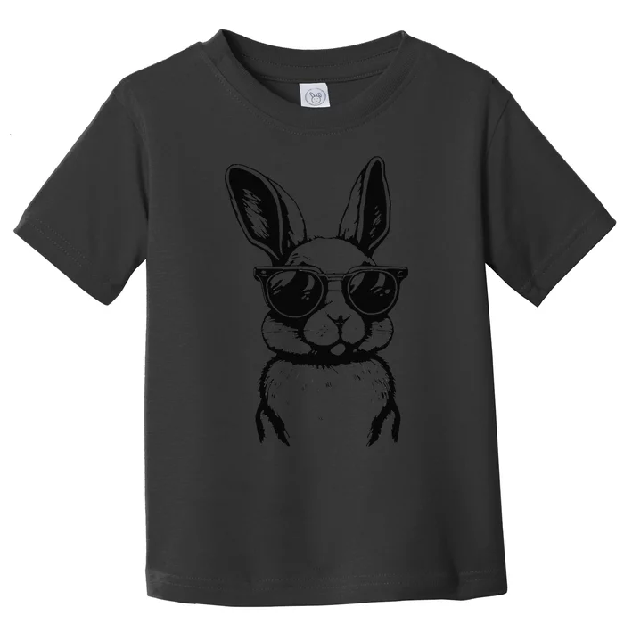 Bunny Face With Sunglasses For Easter Day Toddler T-Shirt