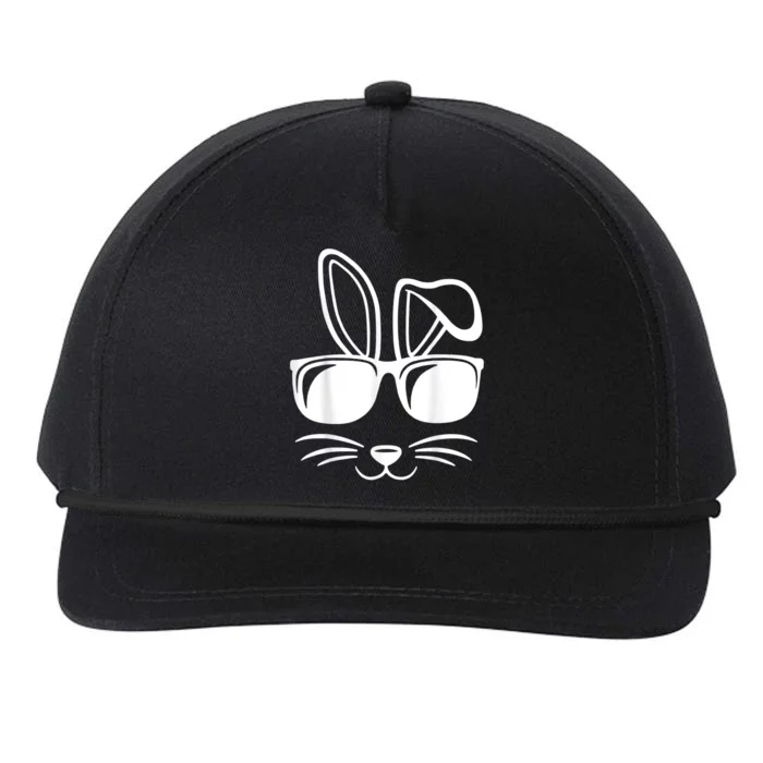 Bunny Face With Sunglasses Easter Day Snapback Five-Panel Rope Hat