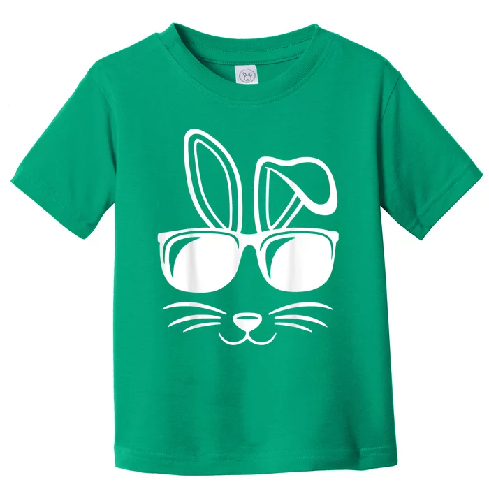 Bunny Face With Sunglasses Easter Day Toddler T-Shirt