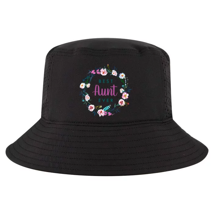 Boho Floral Wreath Best Aunt Ever Cool Comfort Performance Bucket Hat