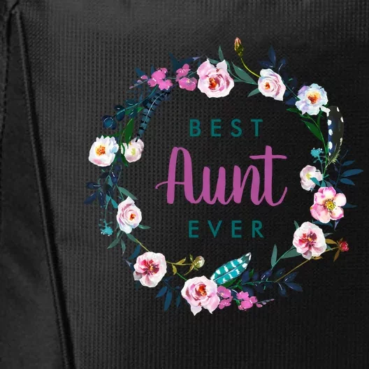 Boho Floral Wreath Best Aunt Ever City Backpack